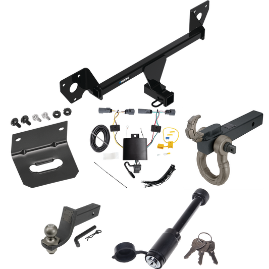 Fits 2020-2023 Buick Encore GX Trailer Hitch Tow PKG w/ 4-Flat Wiring + Interlock Tactical Starter Kit w/ 3-1/4" Drop & 2" Ball + Tactical Hook & Shackle Mount + Tactical Dogbone Lock + Wiring Bracket By Reese Towpower