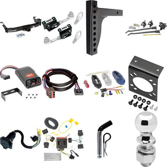 Fits 2008-2008 Ford E-150 Econoline Trailer Hitch Tow PKG w/ 12K Trunnion Bar Weight Distribution Hitch + Pin/Clip + Dual Cam Sway Control + 2-5/16" Ball + Pro Series POD Brake Control + Plug & Play BC Adapter + 7-Way RV Wiring By Draw-Tite