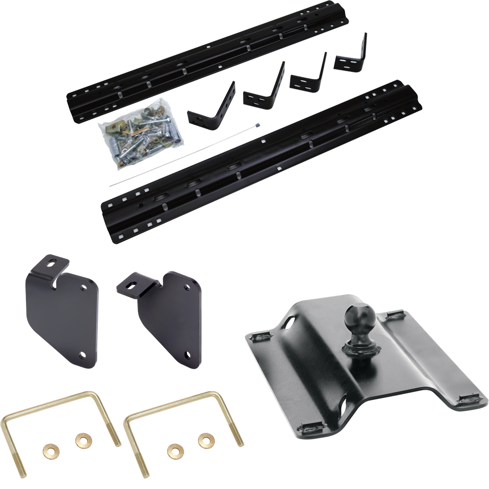 Fits 2013-2023 RAM 3500 Industry Standard Semi-Custom Above Bed Rail Kit + 25K Pro Series Gooseneck Hitch (For 5'8 or Shorter Bed (Sidewinder Required), w/o Factory Puck System Models) By Reese