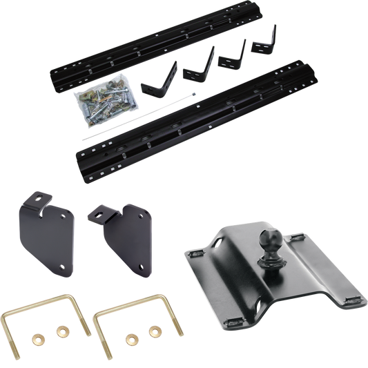 Fits 2013-2023 RAM 3500 Industry Standard Semi-Custom Above Bed Rail Kit + 25K Pro Series Gooseneck Hitch (For 5'8 or Shorter Bed (Sidewinder Required), w/o Factory Puck System Models) By Reese