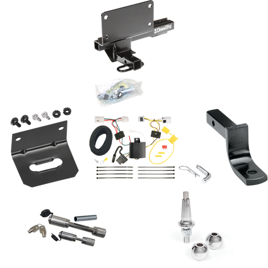 Fits 2007-2008 Infiniti G35 Trailer Hitch Tow PKG w/ 4-Flat Wiring Harness + Draw-Bar + Interchangeable 1-7/8" & 2" Balls + Wiring Bracket + Dual Hitch & Coupler Locks (For Sedan Models) By Draw-Tite