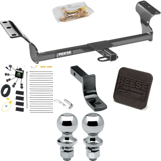 Fits 2014-2014 Toyota Matrix Trailer Hitch Tow PKG w/ 4-Flat Zero Contact "No Splice" Wiring Harness + Draw-Bar + 1-7/8" + 2" Ball + Hitch Cover (For (Canada Only) Models) By Reese Towpower