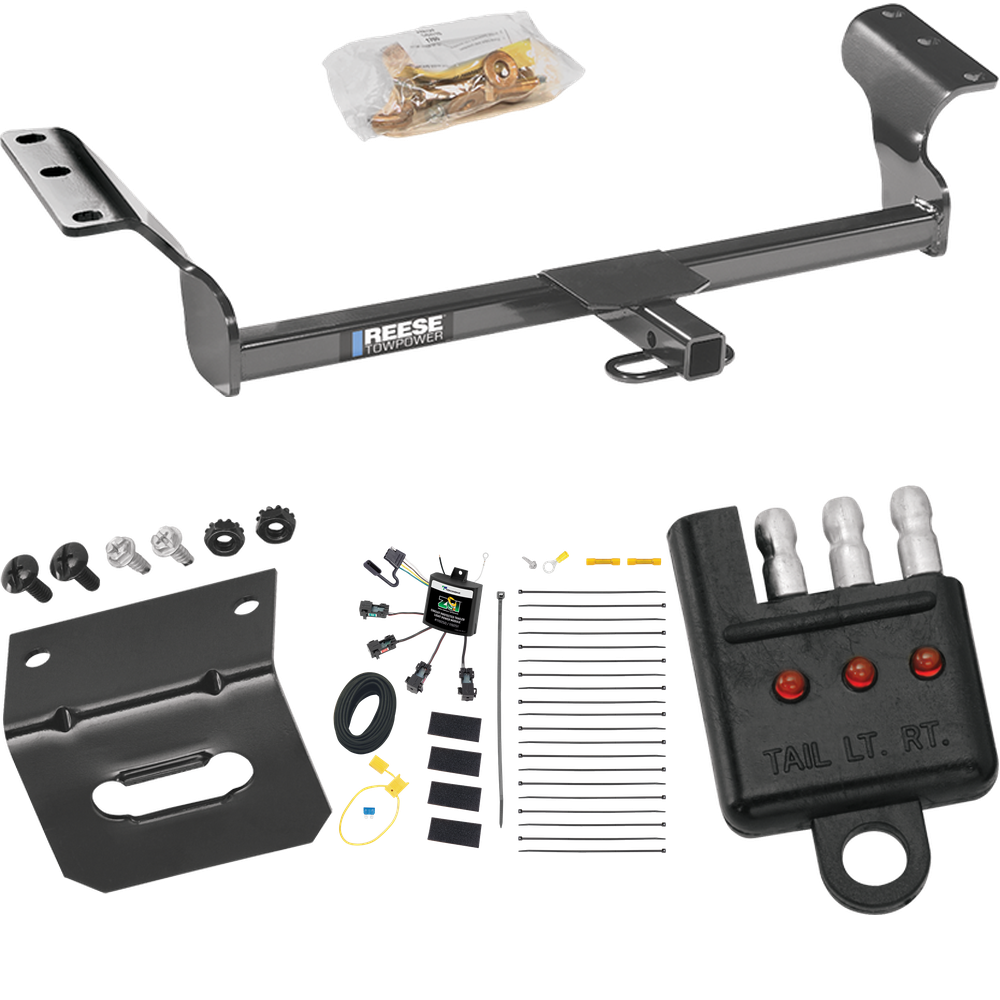 Fits 2014-2014 Toyota Matrix Trailer Hitch Tow PKG w/ 4-Flat Zero Contact "No Splice" Wiring Harness + Bracket + Tester (For (Canada Only) Models) By Reese Towpower