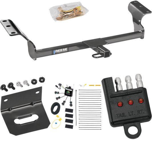 Fits 2014-2014 Toyota Matrix Trailer Hitch Tow PKG w/ 4-Flat Zero Contact "No Splice" Wiring Harness + Bracket + Tester (For (Canada Only) Models) By Reese Towpower