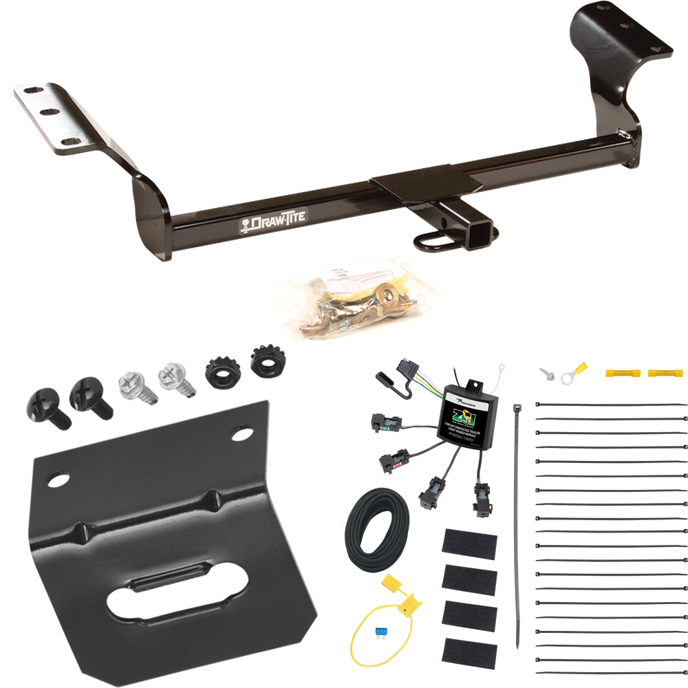 Fits 2014-2014 Toyota Matrix Trailer Hitch Tow PKG w/ 4-Flat Zero Contact "No Splice" Wiring Harness + Bracket (For (Canada Only) Models) By Draw-Tite