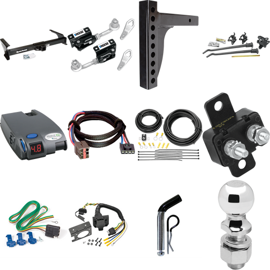 Fits 2003-2007 Ford E-250 Econoline Trailer Hitch Tow PKG w/ 12K Trunnion Bar Weight Distribution Hitch + Pin/Clip + Dual Cam Sway Control + 2-5/16" Ball + Tekonsha Primus IQ Brake Control + Plug & Play BC Adapter + 7-Way RV Wiring By Draw-Tite