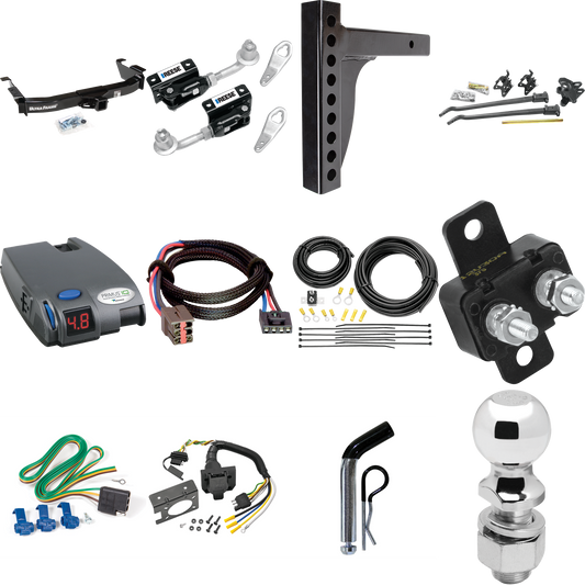 Fits 2003-2007 Ford E-250 Econoline Trailer Hitch Tow PKG w/ 12K Trunnion Bar Weight Distribution Hitch + Pin/Clip + Dual Cam Sway Control + 2-5/16" Ball + Tekonsha Primus IQ Brake Control + Plug & Play BC Adapter + 7-Way RV Wiring By Draw-Tite