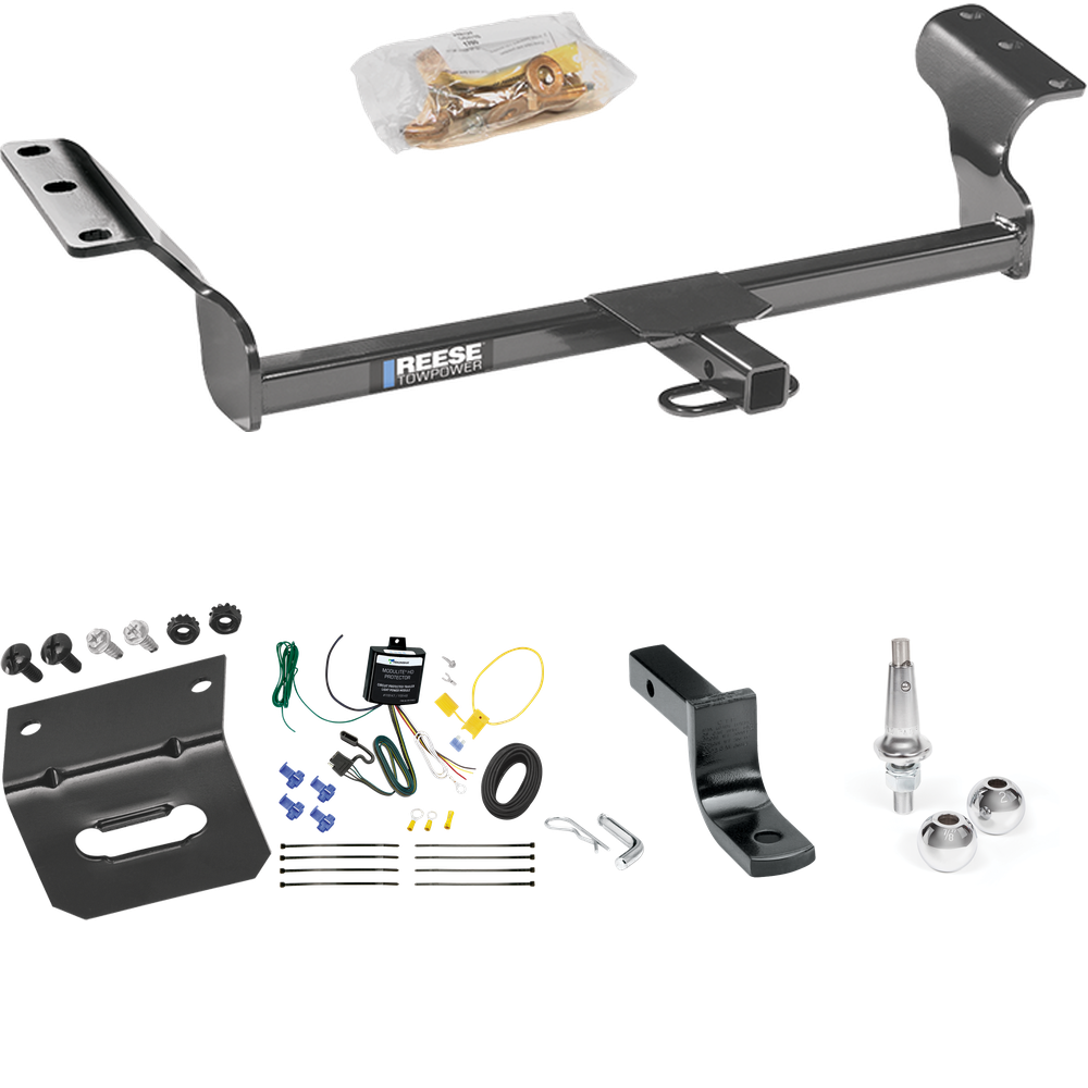 Fits 2014-2014 Toyota Matrix Trailer Hitch Tow PKG w/ 4-Flat Wiring Harness + Draw-Bar + Interchangeable 1-7/8" & 2" Balls + Wiring Bracket (For (Canada Only) Models) By Reese Towpower