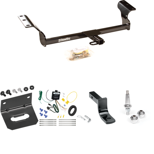 Se adapta al paquete de enganche de remolque Toyota Matrix 2014-2014 con arnés de cableado de 4 planos + barra de tracción + bolas intercambiables de 1-7/8" y 2" + soporte de cableado (para modelos (solo Canadá)) de Draw-Tite