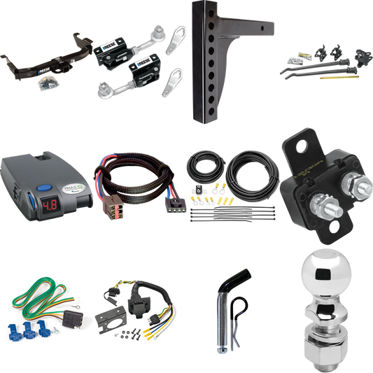 Fits 2003-2007 Ford E-150 Econoline Trailer Hitch Tow PKG w/ 12K Trunnion Bar Weight Distribution Hitch + Pin/Clip + Dual Cam Sway Control + 2-5/16" Ball + Tekonsha Primus IQ Brake Control + Plug & Play BC Adapter + 7-Way RV Wiring By Reese Towpower