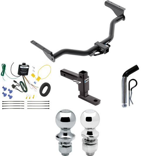 Fits 2013-2013 Infiniti JX35 Trailer Hitch Tow PKG w/ 4-Flat Wiring + Adjustable Drop Rise Ball Mount + Pin/Clip + 2" Ball + 1-7/8" Ball By Reese Towpower