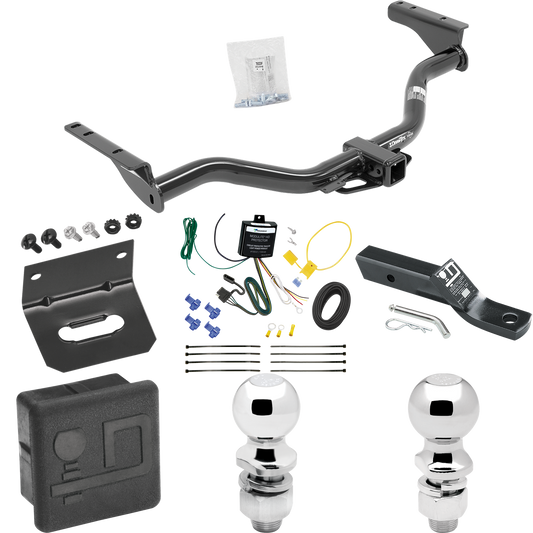 Se adapta al paquete de enganche de remolque Infiniti JX35 2013-2013 con cableado plano de 4 + soporte de bola con caída de 2" + bola de 2" + bola de 2-5/16" + soporte de cableado + cubierta de enganche de Draw-Tite