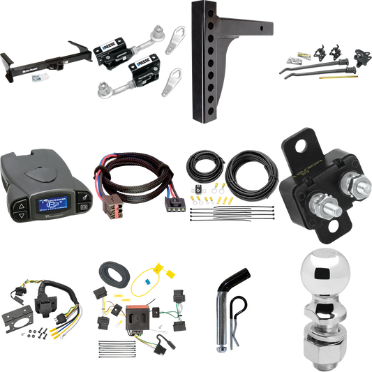 Fits 2008-2008 Ford E-250 Econoline Trailer Hitch Tow PKG w/ 12K Trunnion Bar Weight Distribution Hitch + Pin/Clip + Dual Cam Sway Control + 2-5/16" Ball + Tekonsha Prodigy P3 Brake Control + Plug & Play BC Adapter + 7-Way RV Wiring By Draw-Tite