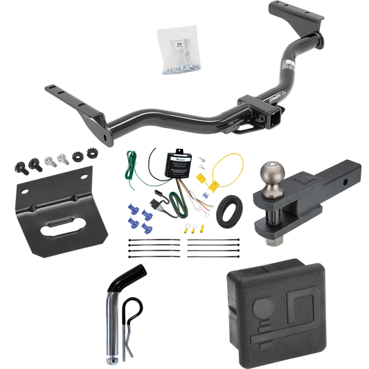Fits 2013-2013 Infiniti JX35 Trailer Hitch Tow PKG w/ 4-Flat Wiring + Clevis Hitch Ball Mount w/ 2" Ball + Pin/Clip + Wiring Bracket + Hitch Cover By Draw-Tite