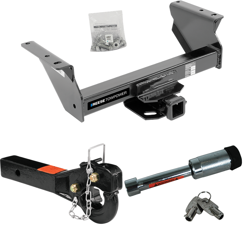 Fits 2013-2018 RAM 4500 Trailer Hitch Tow PKG w/ 10K Pintle Hook + Hitch Lock (For Cab & Chassis, w/34" Wide Frames Models) By Reese Towpower