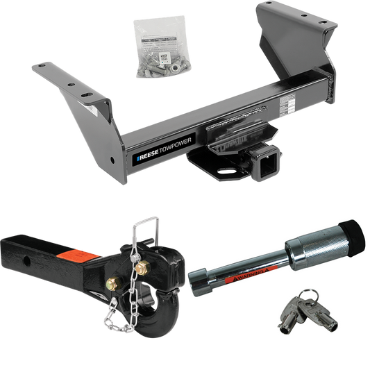 Fits 2013-2018 RAM 4500 Trailer Hitch Tow PKG w/ 10K Pintle Hook + Hitch Lock (For Cab & Chassis, w/34" Wide Frames Models) By Reese Towpower