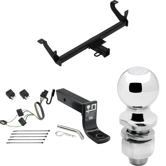 Fits 2019-2020 Buick Envision Trailer Hitch Tow PKG w/ 4-Flat Wiring + Ball Mount w/ 4" Drop + 2" Ball By Reese Towpower