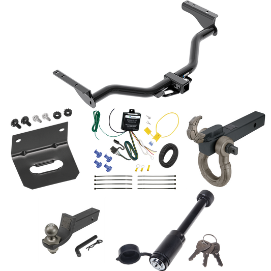 Fits 2013-2013 Infiniti JX35 Trailer Hitch Tow PKG w/ 4-Flat Wiring + Interlock Tactical Starter Kit w/ 2" Drop & 2" Ball + Tactical Hook & Shackle Mount + Tactical Dogbone Lock + Wiring Bracket By Reese Towpower