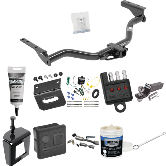 Fits 2013-2013 Infiniti JX35 Trailer Hitch Tow PKG w/ 4-Flat Wiring + Starter Kit Ball Mount w/ 2" Drop & 2" Ball + Wiring Bracket + Hitch Cover + Dual Hitch & Coupler Locks + Wiring Tester + Ball Lube + Electric Grease + Ball Wrench + Anti Rattle De