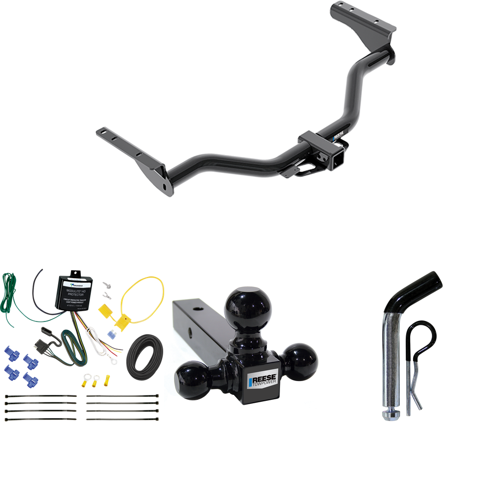 Fits 2013-2013 Infiniti JX35 Trailer Hitch Tow PKG w/ 4-Flat Wiring + Triple Ball Ball Mount 1-7/8" & 2" & 2-5/16" Trailer Balls + Pin/Clip By Reese Towpower