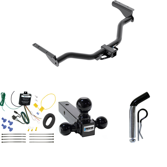 Fits 2013-2013 Infiniti JX35 Trailer Hitch Tow PKG w/ 4-Flat Wiring + Triple Ball Ball Mount 1-7/8" & 2" & 2-5/16" Trailer Balls + Pin/Clip By Reese Towpower