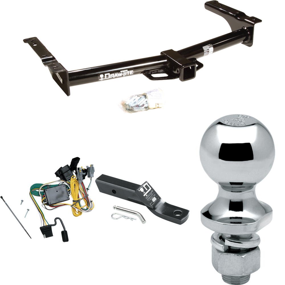 Se adapta al paquete de enganche de remolque Ford E-250 Econoline 1992-1994 con cableado plano de 4 + soporte de bola con caída de 2" + bola de 1-7/8" de Draw-Tite