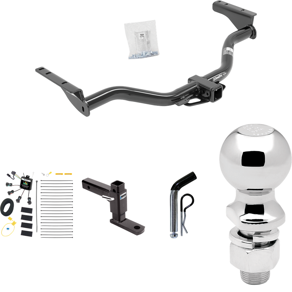 Se adapta al paquete de enganche de remolque Infiniti JX35 2013-2013 con cableado de 4 contactos planos cero "sin empalme" + soporte de bola ajustable + pasador/clip + bola de 2-5/16" de Draw-Tite