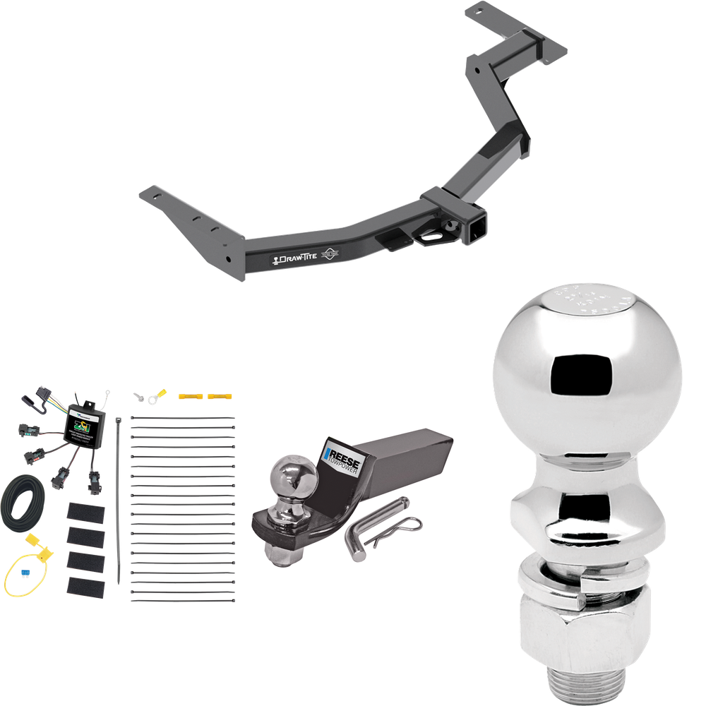 Fits 2014-2014 Toyota Hilux SW4 Trailer Hitch Tow PKG w/ 4-Flat Zero Contact "No Splice" Wiring + Starter Kit Ball Mount w/ 2" Drop & 2" Ball + 2-5/16" Ball By Draw-Tite