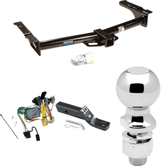 Se adapta al paquete de enganche de remolque Ford E-250 Econoline 1992-1994 con cableado plano de 4 + soporte de bola con caída de 2" + bola de 2-5/16" de Reese Towpower