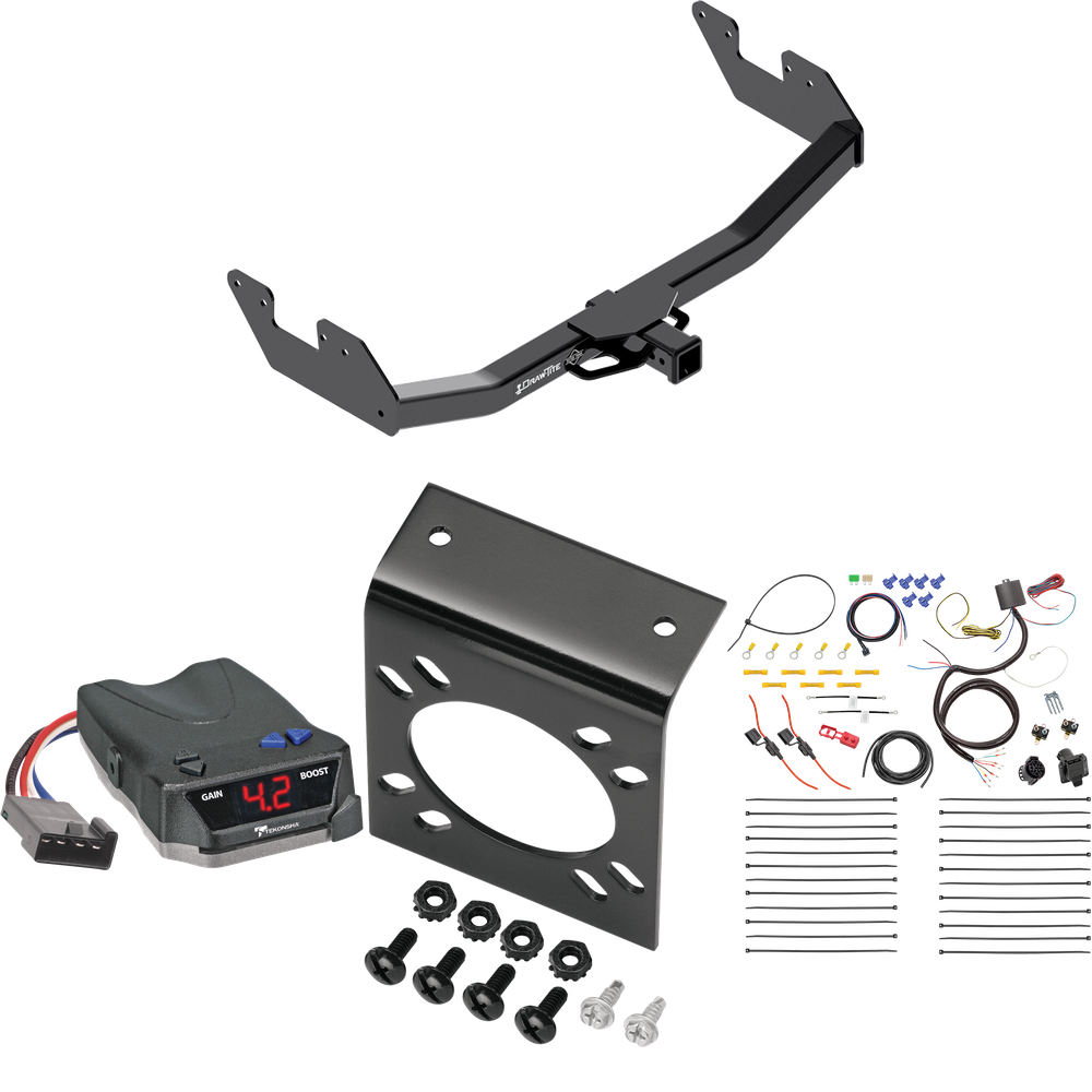 Fits 2016-2023 Toyota Hilux Trailer Hitch Tow PKG w/ Tekonsha BRAKE-EVN Brake Control + 7-Way RV Wiring By Draw-Tite