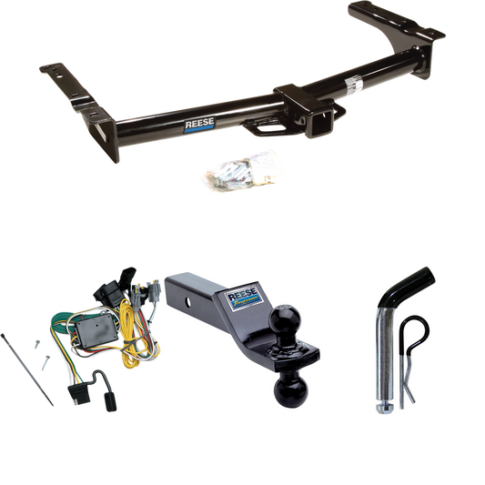 Fits 1992-1994 Ford E-150 Econoline Trailer Hitch Tow PKG w/ 4-Flat Wiring + Dual Ball Ball Mount 1-7/8" & 2" Trailer Balls + Pin/Clip By Reese Towpower