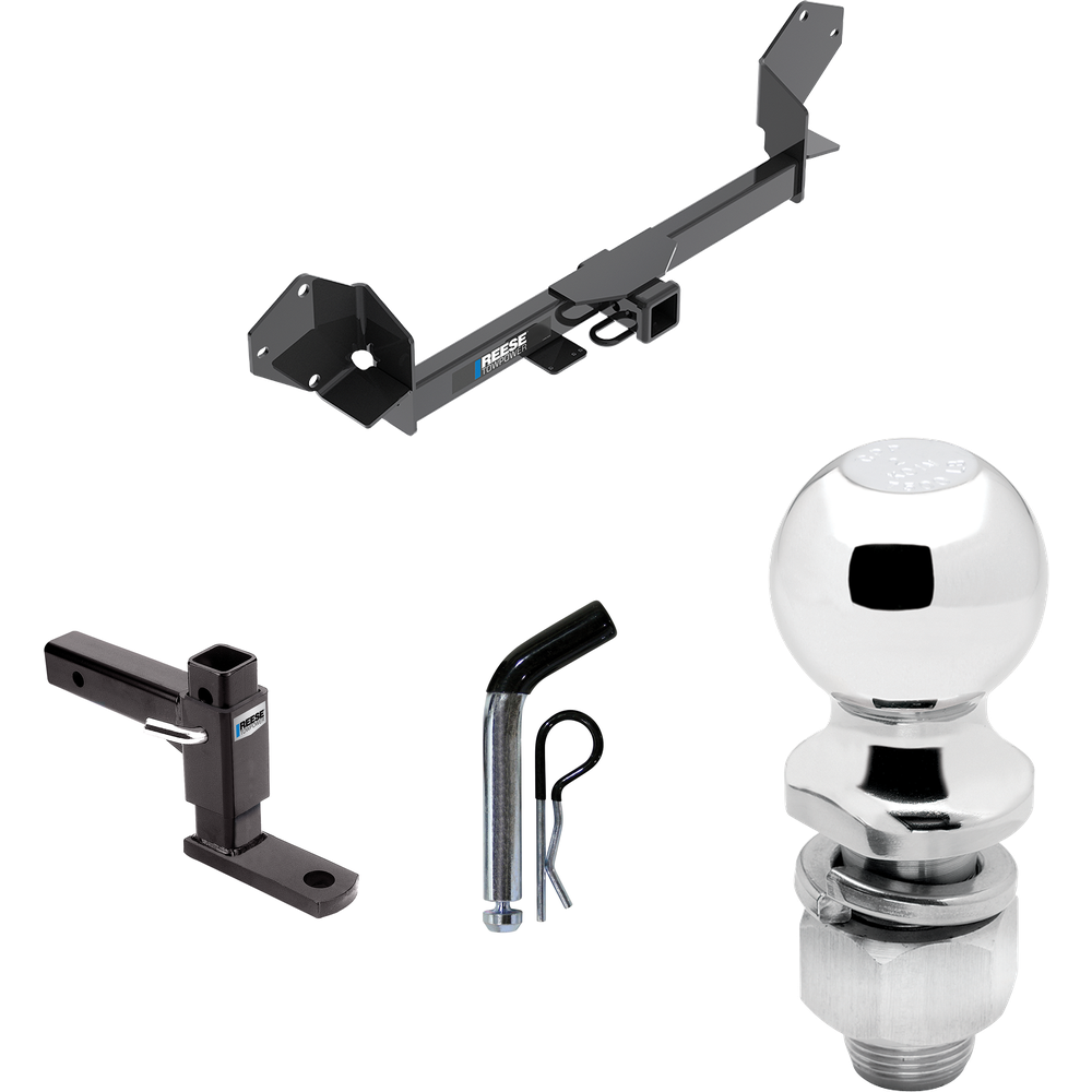 Fits 2016-2018 Buick Envision Trailer Hitch Tow PKG w/ Adjustable Drop Rise Ball Mount + Pin/Clip + 2" Ball By Reese Towpower