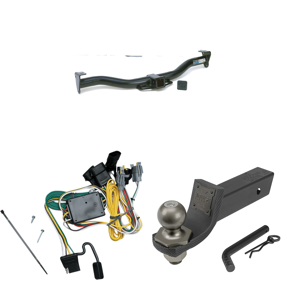 Fits 1992-1994 Ford E-250 Econoline Trailer Hitch Tow PKG w/ 4-Flat Wiring + Interlock Tactical Starter Kit w/ 2" Drop & 2" Ball By Reese Towpower