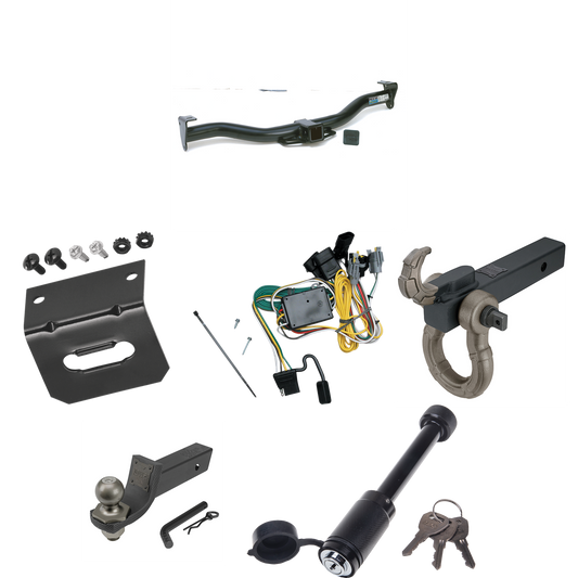 Fits 1992-1994 Ford E-350 Econoline Trailer Hitch Tow PKG w/ 4-Flat Wiring + Interlock Tactical Starter Kit w/ 2" Drop & 2" Ball + Tactical Hook & Shackle Mount + Tactical Dogbone Lock + Wiring Bracket By Reese Towpower