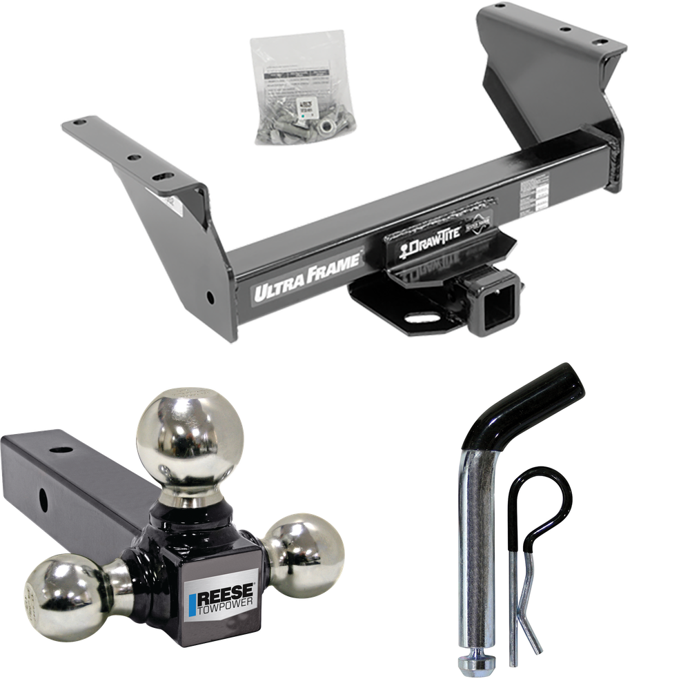 Fits 2013-2018 RAM 4500 Trailer Hitch Tow PKG w/ Triple Ball Ball Mount 1-7/8" & 2" & 2-5/16" Trailer Balls + Pin/Clip (For Cab & Chassis, w/34" Wide Frames Models) By Draw-Tite