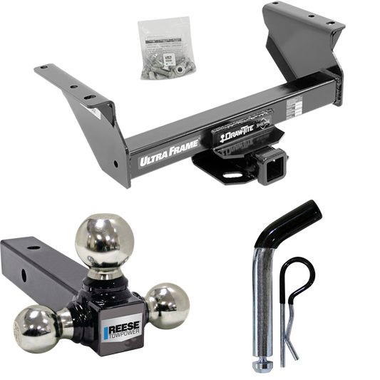 Fits 2013-2018 RAM 4500 Trailer Hitch Tow PKG w/ Triple Ball Ball Mount 1-7/8" & 2" & 2-5/16" Trailer Balls + Pin/Clip (For Cab & Chassis, w/34" Wide Frames Models) By Draw-Tite