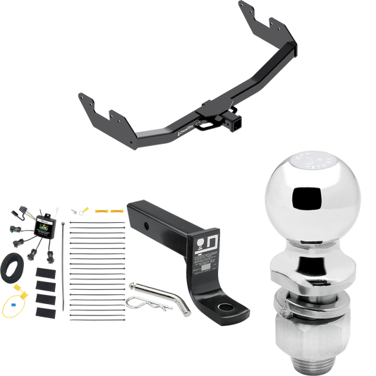 Fits 2016-2023 Toyota Hilux Trailer Hitch Tow PKG w/ 4-Flat Zero Contact "No Splice" Wiring + Ball Mount w/ 4" Drop + 2" Ball By Draw-Tite