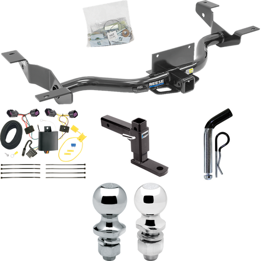 Fits 2014-2023 RAM ProMaster 2500 Trailer Hitch Tow PKG w/ 4-Flat Wiring + Adjustable Drop Rise Ball Mount + Pin/Clip + 2" Ball + 1-7/8" Ball (Excludes: w/Extended Body Models) By Reese Towpower