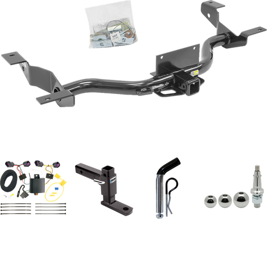 Fits 2014-2023 RAM ProMaster 2500 Trailer Hitch Tow PKG w/ 4-Flat Wiring + Adjustable Drop Rise Ball Mount + Pin/Clip + Inerchangeable 1-7/8" & 2" & 2-5/16" Balls (Excludes: w/Extended Body Models) By Draw-Tite