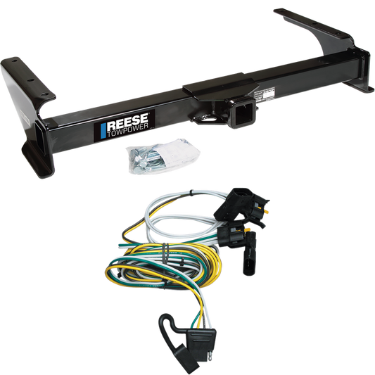 Fits 1995-2002 Ford E-350 Econoline Trailer Hitch Tow PKG w/ 4-Flat Wiring Harness By Reese Towpower