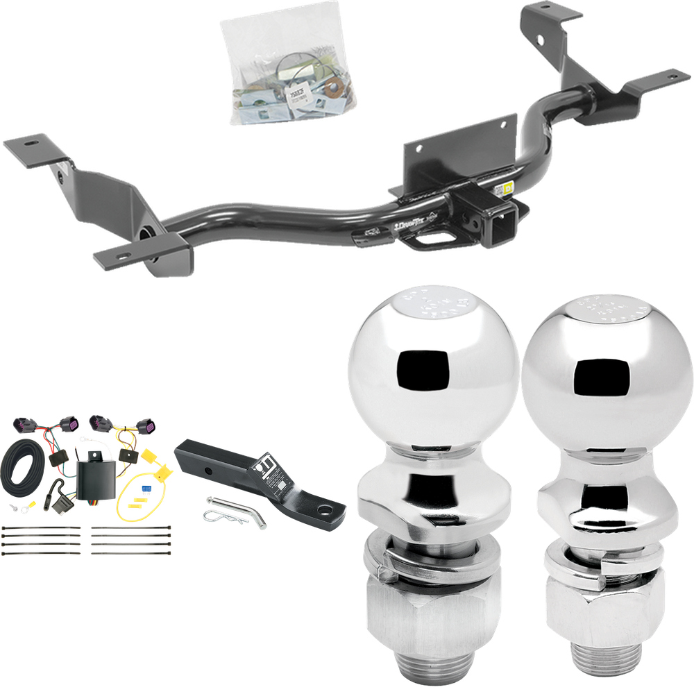 Fits 2014-2023 RAM ProMaster 1500 Trailer Hitch Tow PKG w/ 4-Flat Wiring + Ball Mount w/ 2" Drop + 2" Ball + 2-5/16" Ball (Excludes: w/Extended Body Models) By Draw-Tite