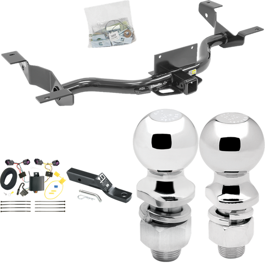 Fits 2014-2023 RAM ProMaster 1500 Trailer Hitch Tow PKG w/ 4-Flat Wiring + Ball Mount w/ 2" Drop + 2" Ball + 2-5/16" Ball (Excludes: w/Extended Body Models) By Draw-Tite