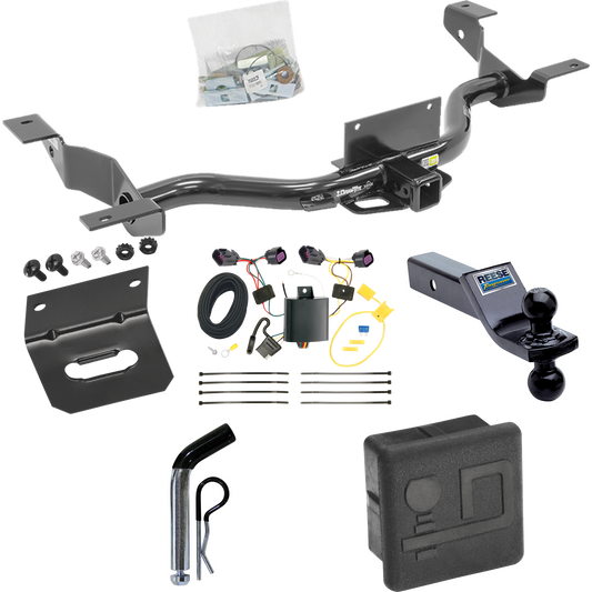 Fits 2014-2023 RAM ProMaster 3500 Trailer Hitch Tow PKG w/ 4-Flat Wiring + Dual Ball Ball Mount 1-7/8" & 2" Trailer Balls + Pin/Clip + Wiring Bracket + Hitch Cover (Excludes: w/Extended Body Models) By Draw-Tite