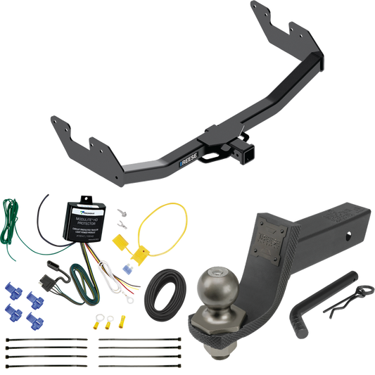 Se adapta al paquete de remolque de enganche de remolque Toyota Hilux 2016-2023 con cableado plano de 4 + kit de inicio táctico de enclavamiento con caída de 3-1/4" y bola de 2" de Reese Towpower