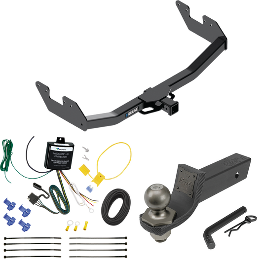 Fits 2016-2023 Toyota Hilux Trailer Hitch Tow PKG w/ 4-Flat Wiring + Interlock Tactical Starter Kit w/ 2" Drop & 2" Ball By Reese Towpower