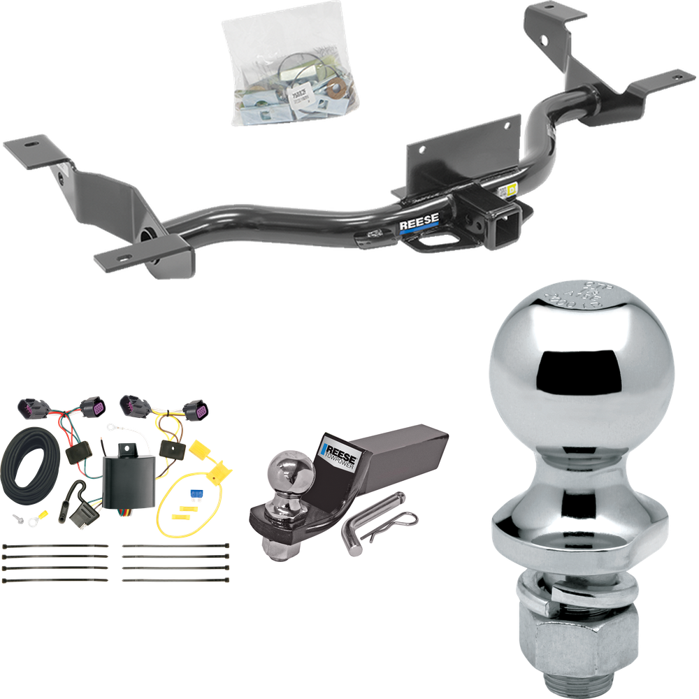 Fits 2014-2023 RAM ProMaster 2500 Trailer Hitch Tow PKG w/ 4-Flat Wiring + Starter Kit Ball Mount w/ 2" Drop & 2" Ball + 1-7/8" Ball (Excludes: w/Extended Body Models) By Reese Towpower