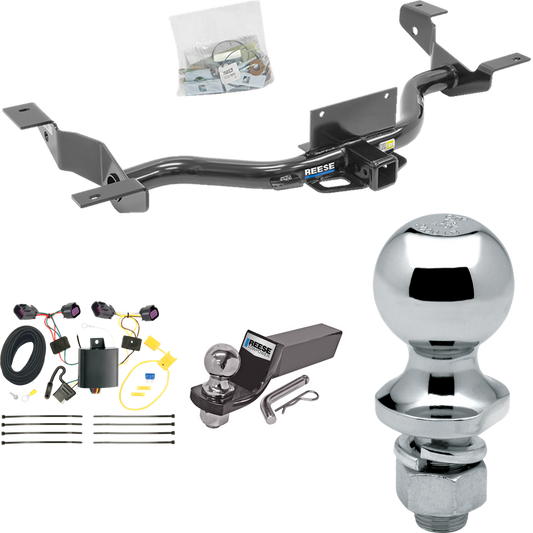 Fits 2014-2023 RAM ProMaster 2500 Trailer Hitch Tow PKG w/ 4-Flat Wiring + Starter Kit Ball Mount w/ 2" Drop & 2" Ball + 1-7/8" Ball (Excludes: w/Extended Body Models) By Reese Towpower