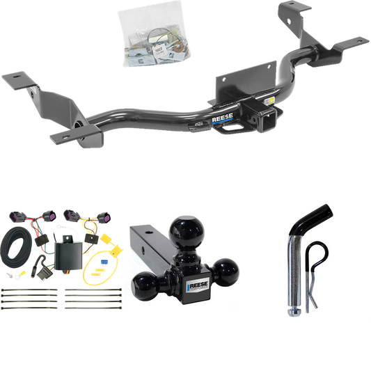 Fits 2014-2023 RAM ProMaster 2500 Trailer Hitch Tow PKG w/ 4-Flat Wiring + Triple Ball Ball Mount 1-7/8" & 2" & 2-5/16" Trailer Balls + Pin/Clip (Excludes: w/Extended Body Models) By Reese Towpower