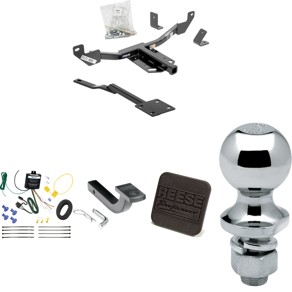 Se adapta al paquete de enganche de remolque Buick LaCrosse 2010-2016 con arnés de cableado plano de 4 + barra de tracción + bola de 1-7/8" + cubierta de enganche de Reese Towpower