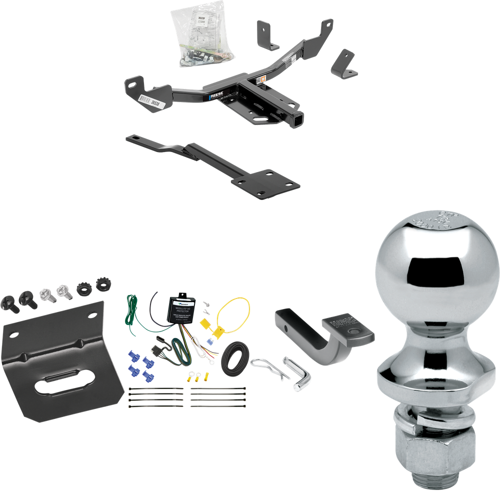 Se adapta al paquete de remolque de enganche de remolque Buick Regal 2011-2017 con arnés de cableado de 4 planos + barra de tracción + bola de 1-7/8" + soporte de cableado de Reese Towpower